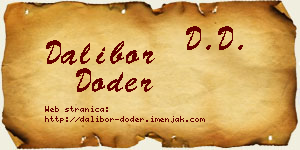 Dalibor Doder vizit kartica